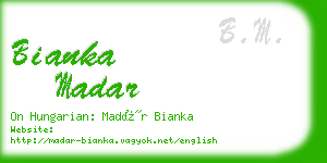 bianka madar business card